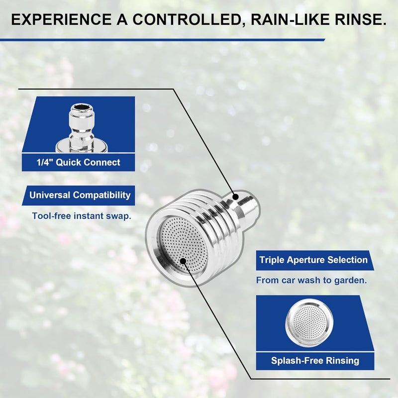 POWER TOWN Soft Wash Nozzle Pressure Washer, Rinse Nozzle Tips for Car Detailing/Garden Watering, Power Washer Shower Rain Nozzles with 1/4” Quick Connect, 3 Packs - Image 2